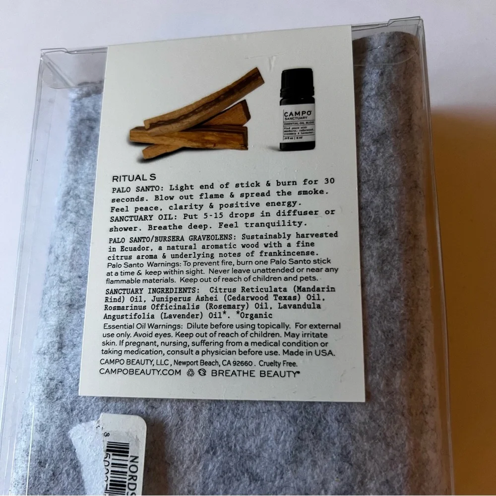 CAMPO HOME REFRESH KIT PALO SANTO WITH SANCTUARY ESSENTIAL OIL NWT